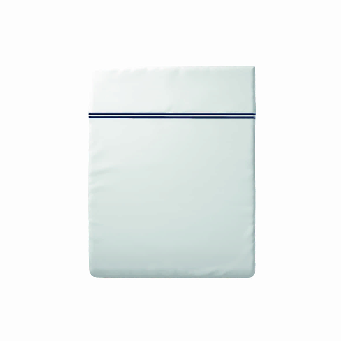 Drap plat satin de coton - Biarritz Bleu fonce / Blanc - 240 x 300 cm