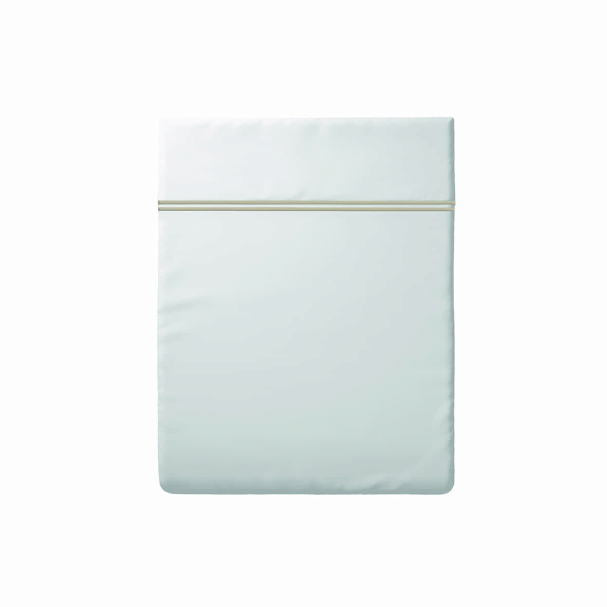 Drap plat satin de coton - Biarritz Taupe / Blanc - 240 x 300 cm