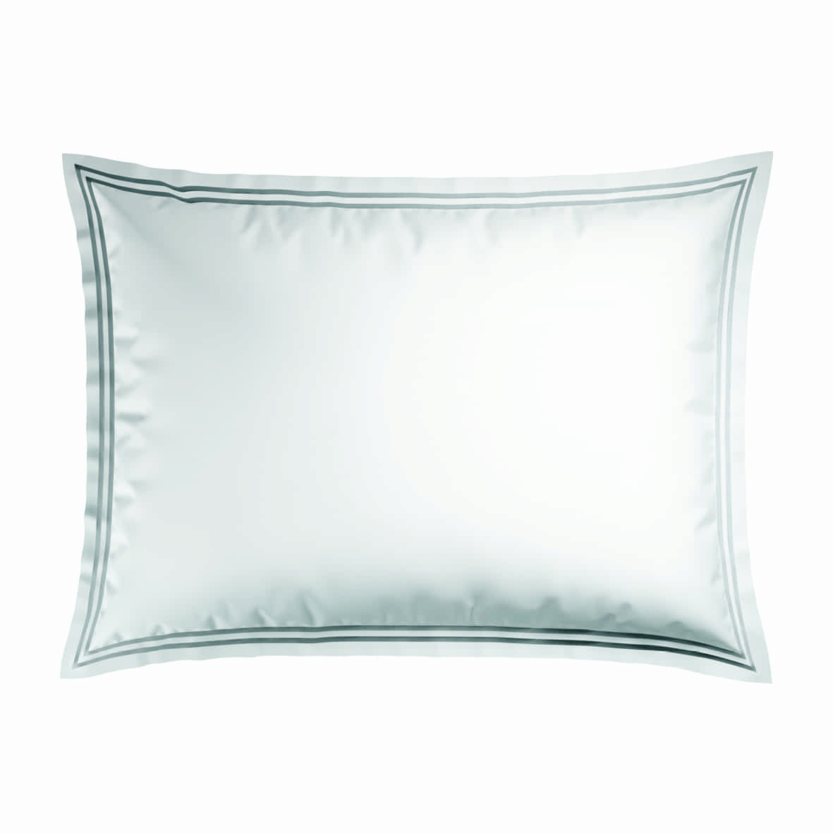 Set de 2 taies d'oreiller satin de coton - Biarritz Grey / Blanc - 2 x (50 x 70 cm)