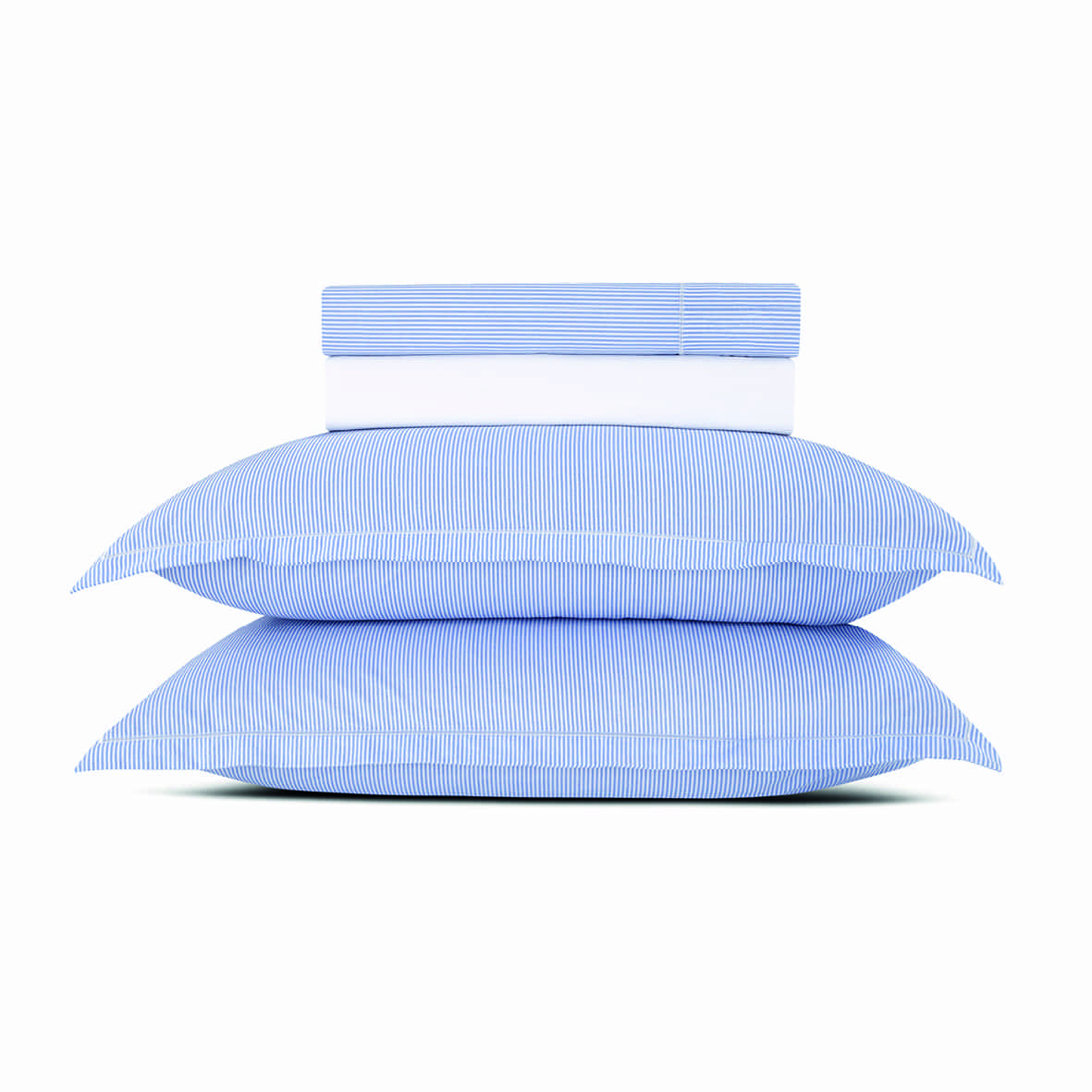 Drap-housse coton percale - Blanc - 2 x (90 x 200 x 30 cm)