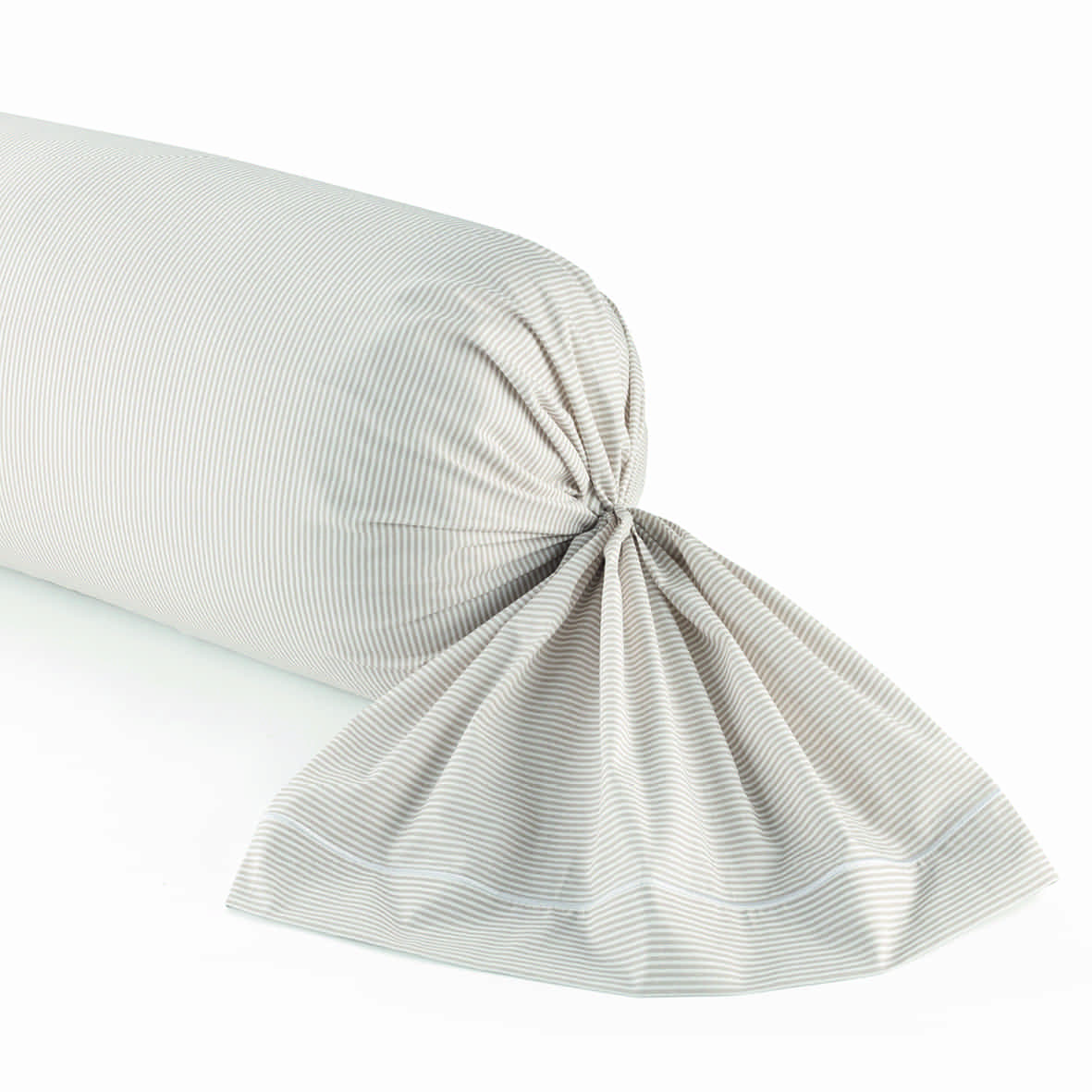 Taie de traversin coton percale - Grenoble Taupe  - 43 x 210 cm