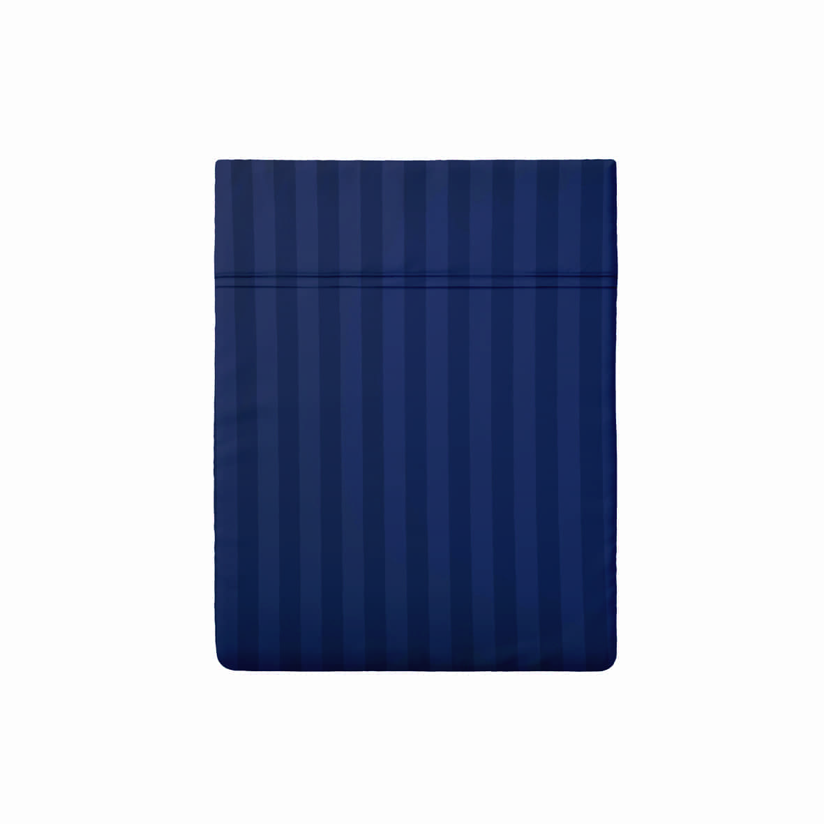 Drap plat satin de coton dobby stripe -  Bleu 11 foncé - 260 x 290 cm