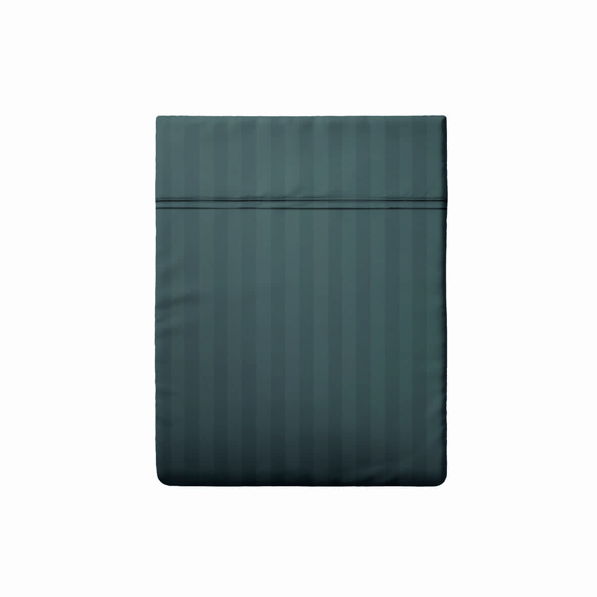 Drap plat satin de coton dobby stripe -  Gris 02 foncé - 240 x 300 cm
