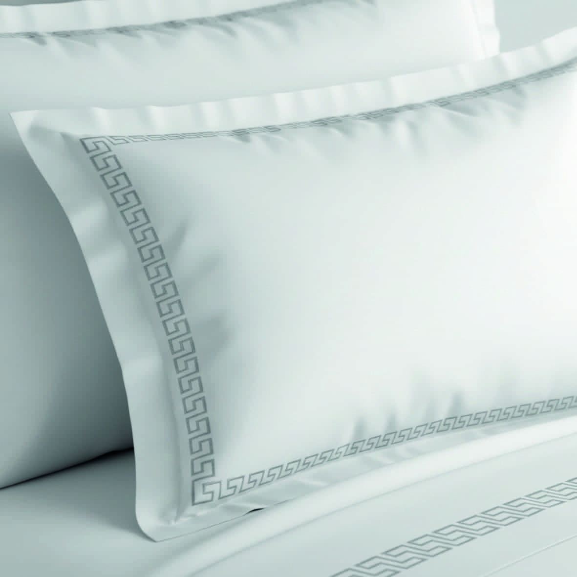 Taie d'oreiller satin de coton - Reine de nuit Grey / Blanc - 2 x (50 x 70 cm) – Image 2