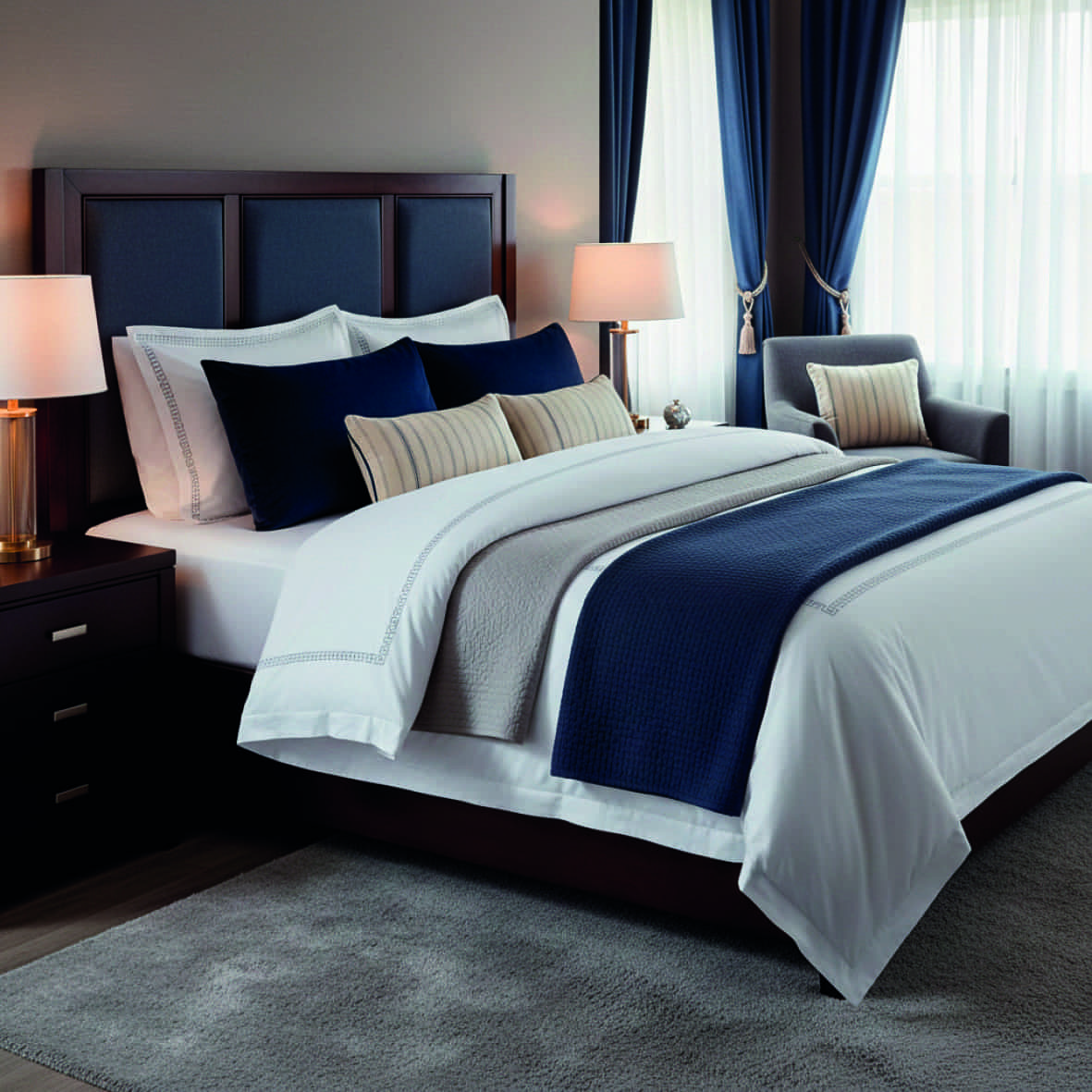 Taie d'oreiller satin de coton - Reine de nuit Grey / Blanc - 2 x (50 x 70 cm) – Image 3