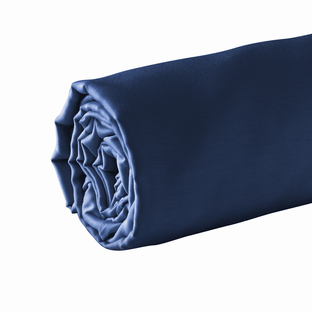 Drap-housse satin de coton - Uni Bleu 11 - 140 x 200 x 30 cm – Image 2