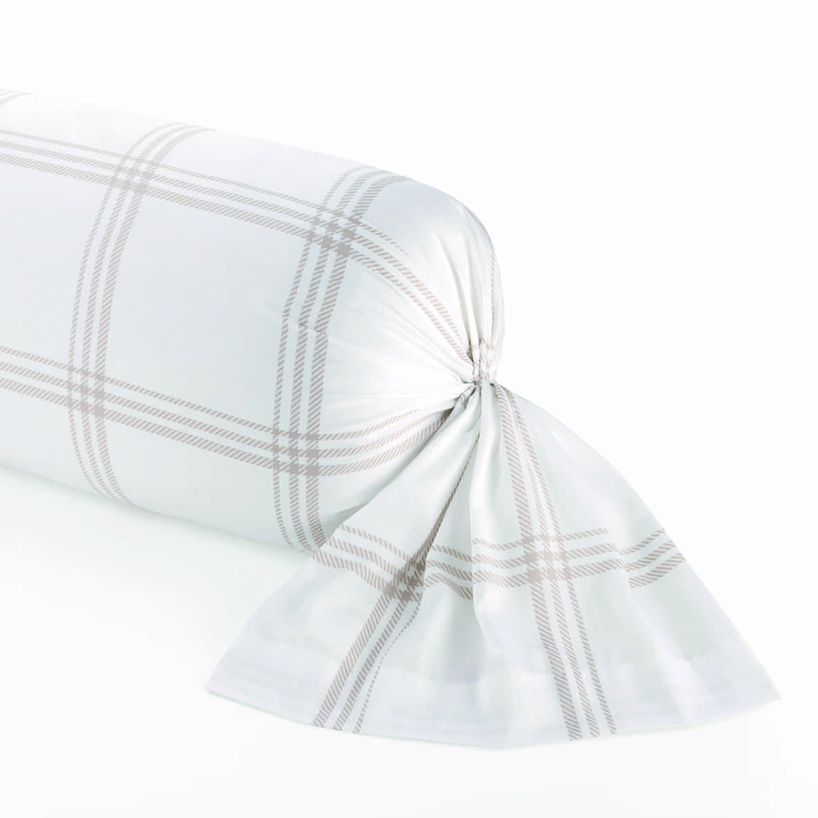 Taie de traversin satin de coton - Apolline Taupe - 43 x 210 cm