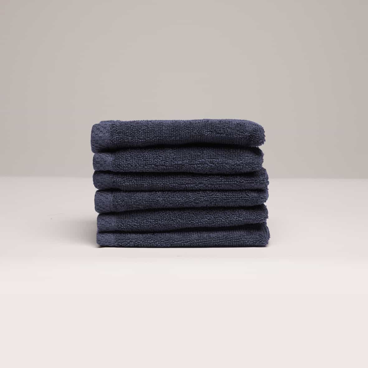 Gant de toilette coton peigné LT - Oasis Bleu foncé - 6 x (15 x 21 cm)