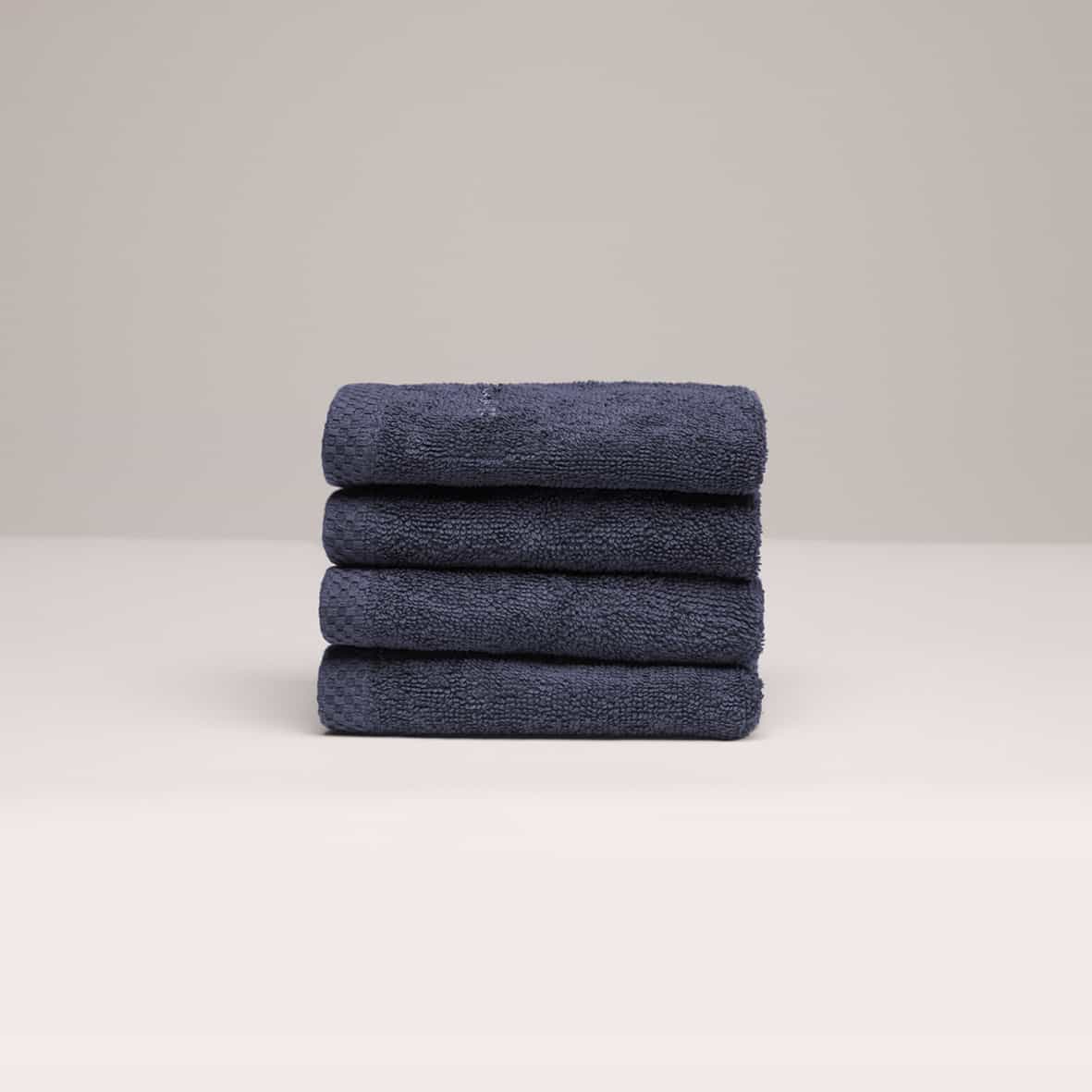 Serviette d'invité coton peigné LT - Oasis Bleu foncé - 4 x (30 x 30 cm)