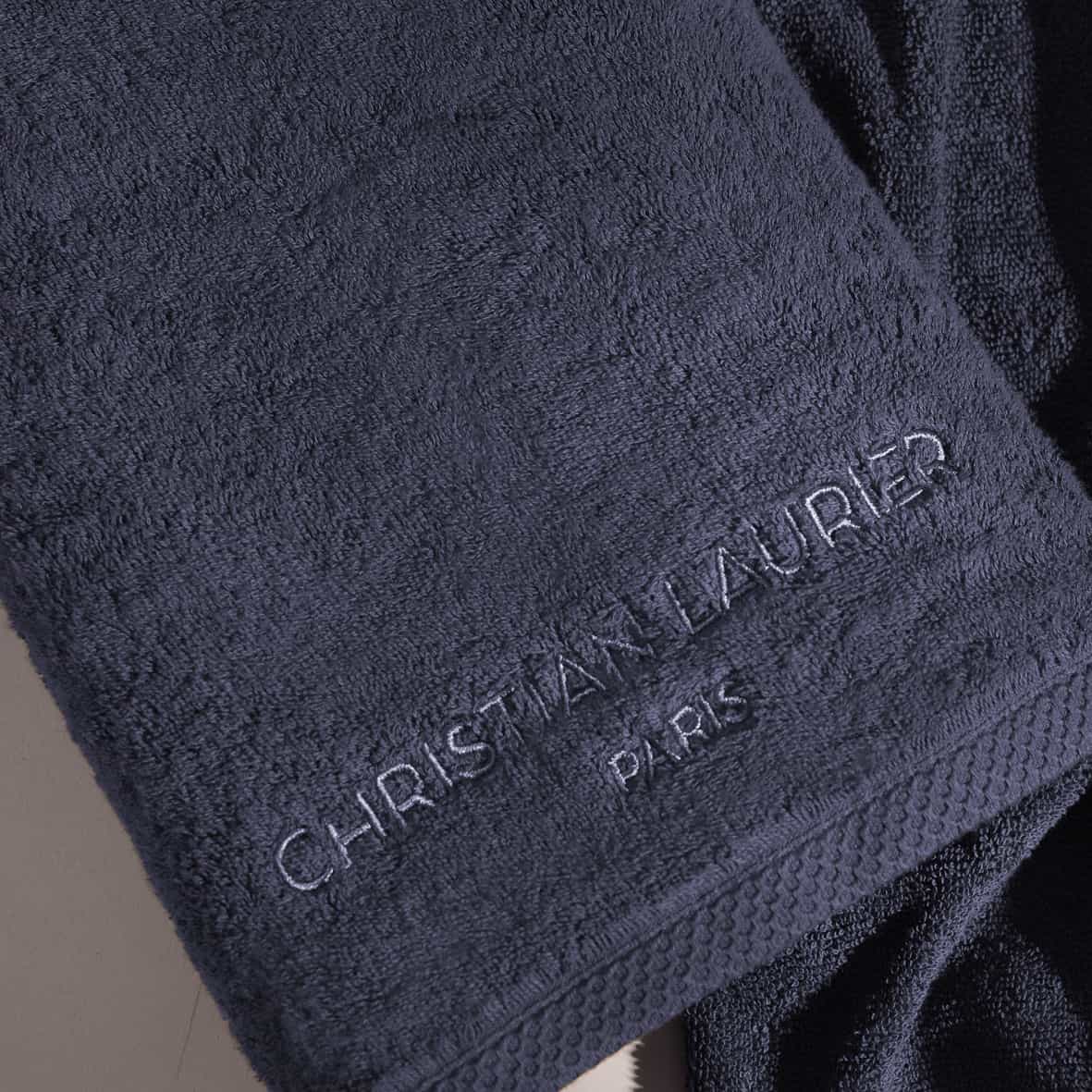 Serviette + drap de bain coton peigné LT - Oasis Bleu foncé - 2 x (50 x 100 cm) + 2 x (70 x 140 cm) – Image 2