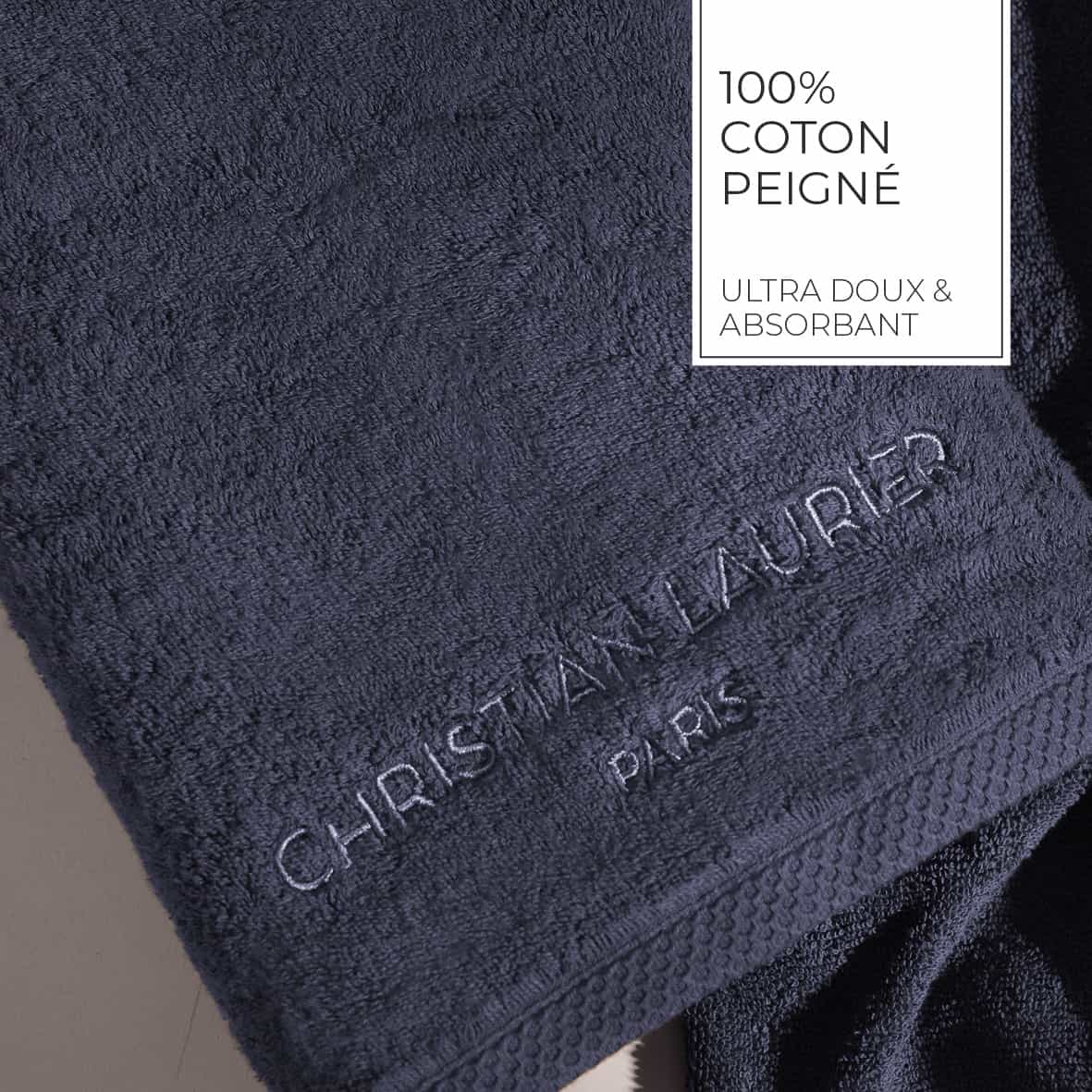 Tapis de bain coton - design 19 Bleu foncé - 60 x 100 cm – Image 4