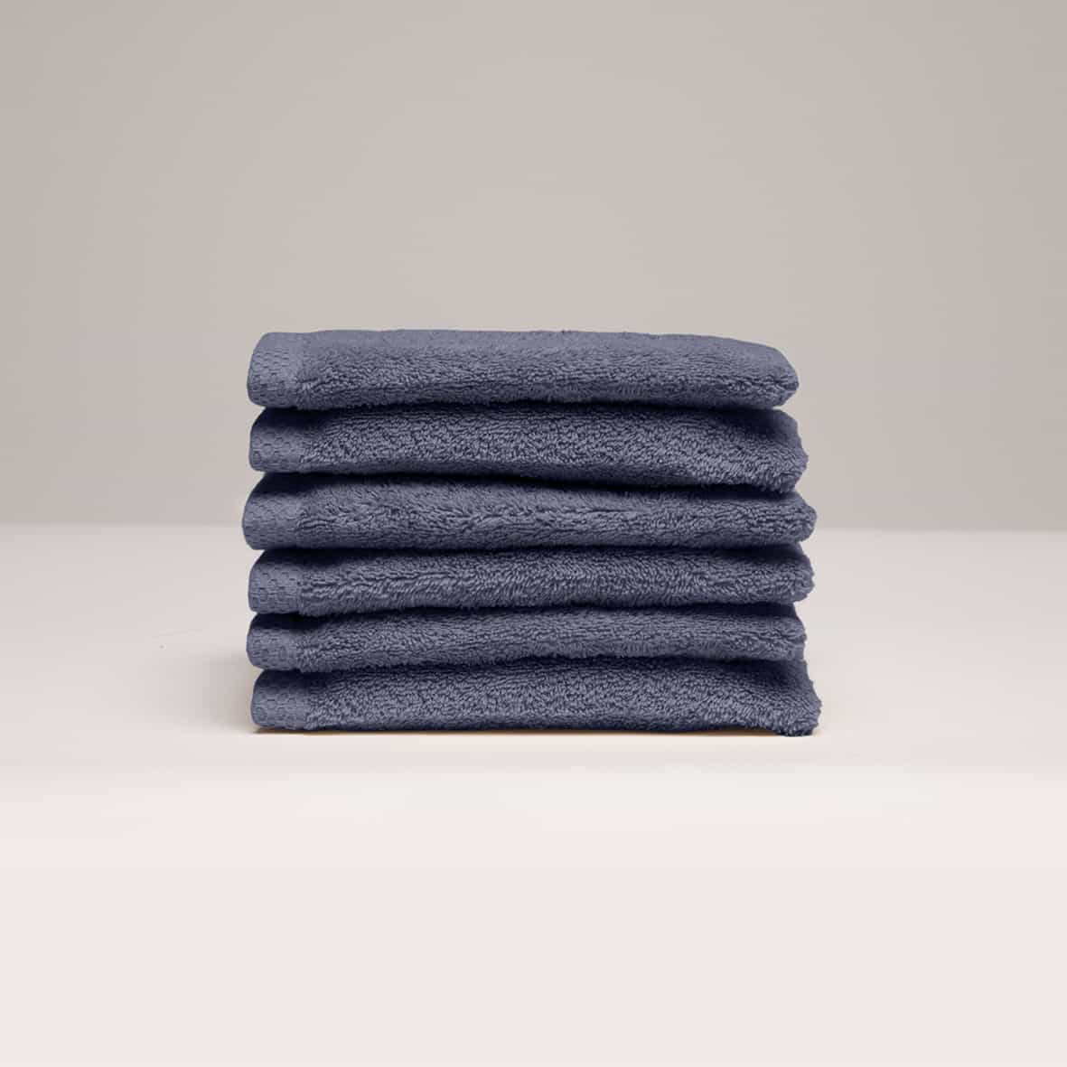 Gant de toilette coton peigné LT - Oasis Bleu gris - 6 x (15 x 21 cm)