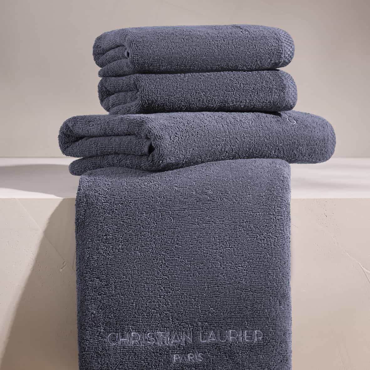 Serviette coton peigné LT - Oasis Bleu gris - 2 x (50 x 100 cm) – Image 3