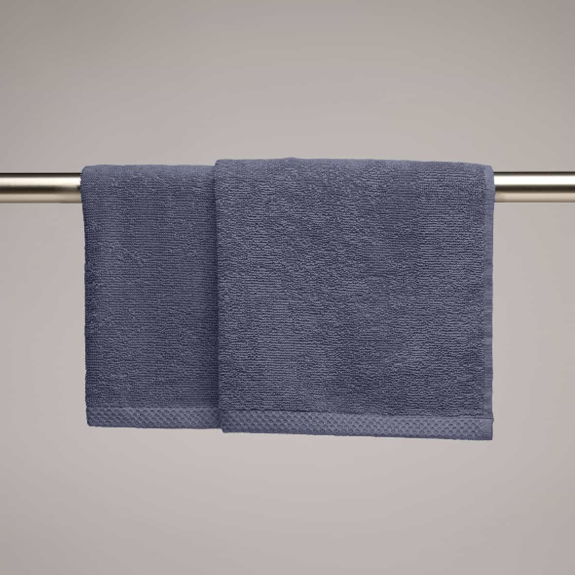 essuie-mains coton peigné LT - Oasis Bleu gris - 2 x (45 x 45 cm)