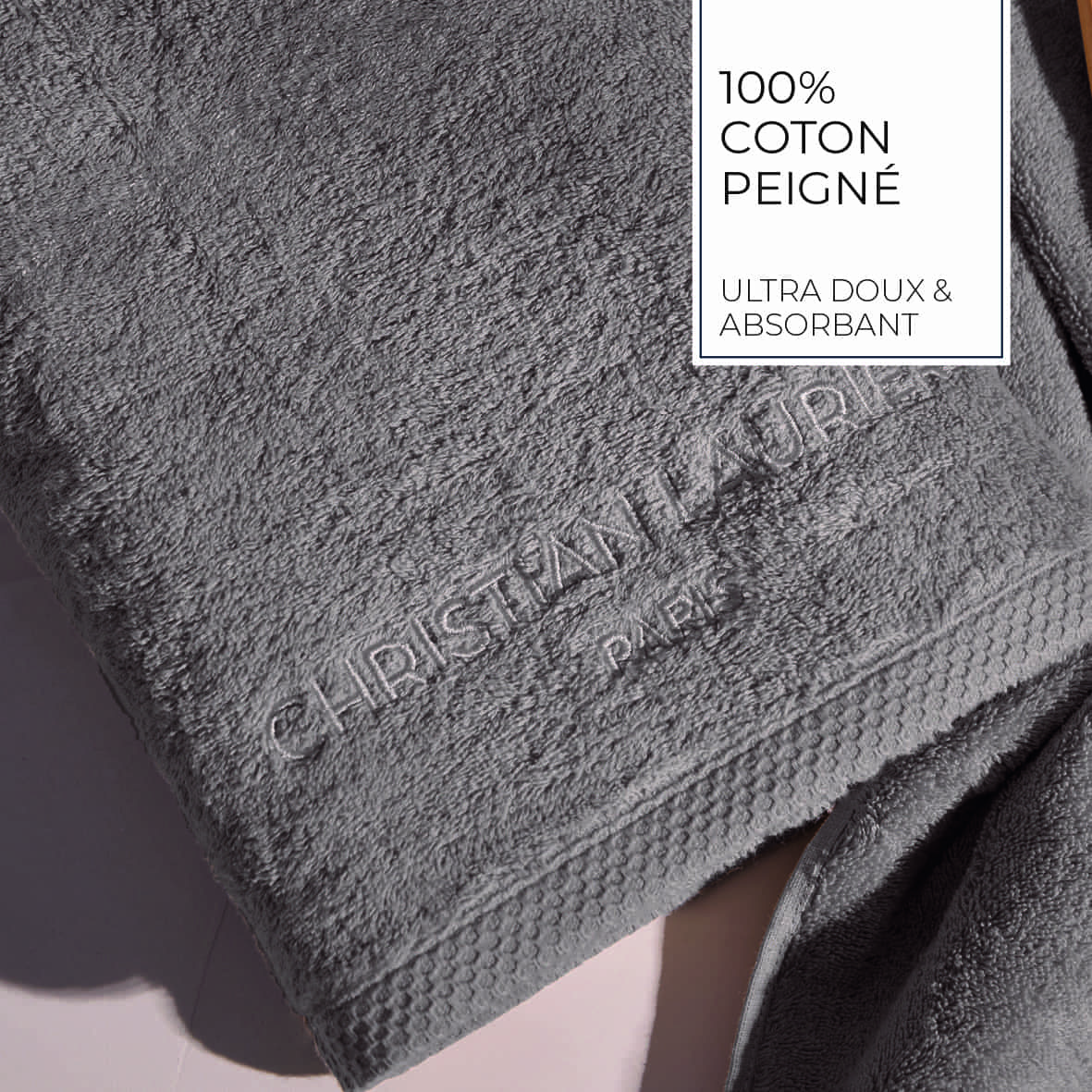 Serviette d'invité coton peigné LT - Oasis Brun - 4 x (30 x 30 cm) – Image 4