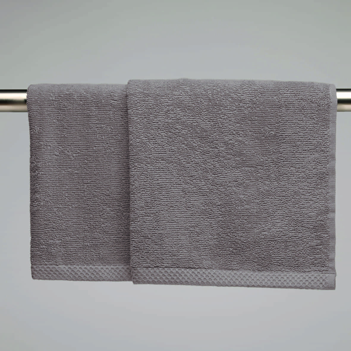 essuie-mains coton peigné LT - Oasis Brun - 2 x (45 x 45 cm) – Image 2