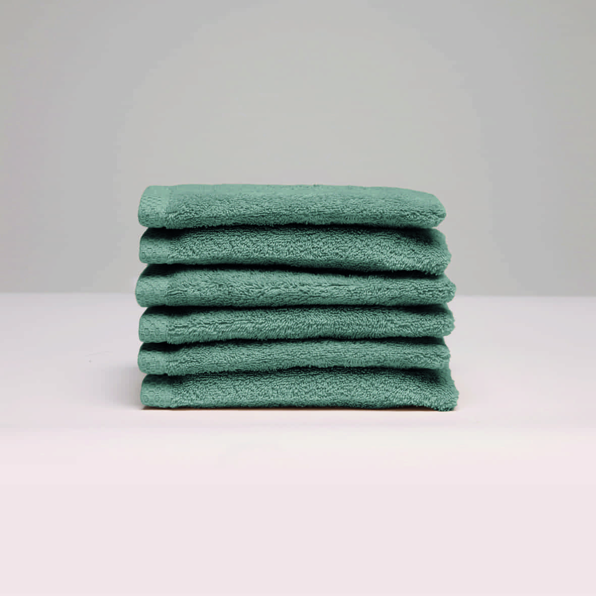 Gant de toilette coton peigné LT - Oasis Vert bouteille - 6 x (15 x 21 cm)