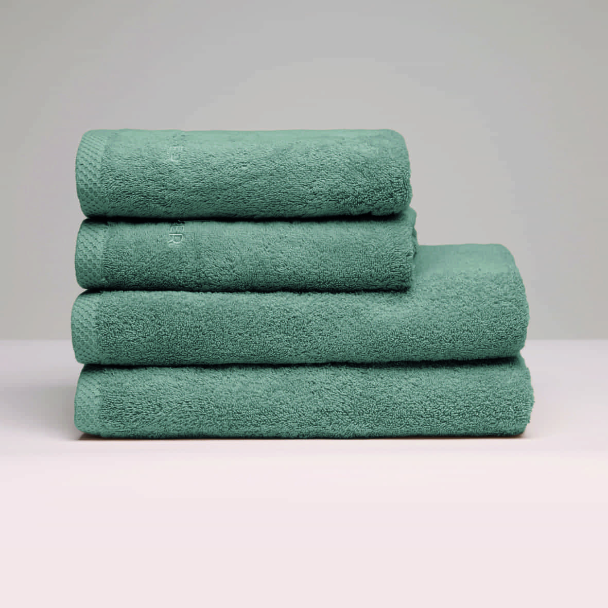 Serviette + drap de bain coton peigné LT - Oasis Vert bouteille - 2 x (50 x 100 cm) + 2 x (70 x 140 cm)