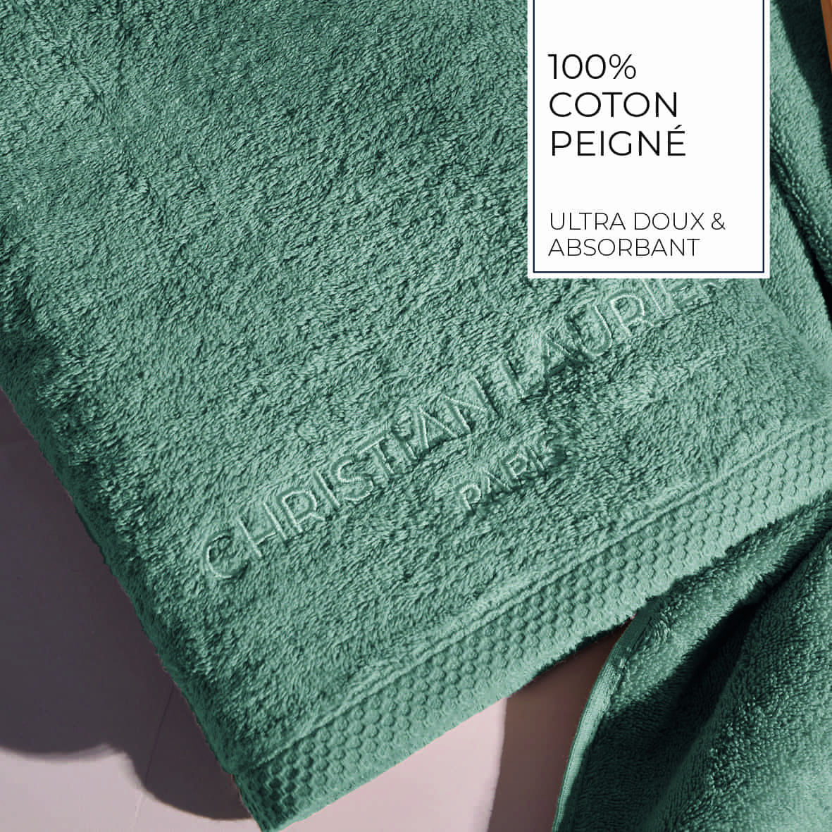 Tapis de bain coton - design 18 Vert bouteille - 50 x 70 cm – Image 4