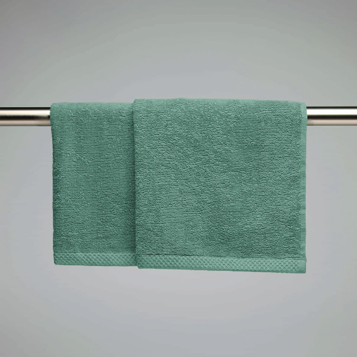 essuie-mains coton peigné LT - Oasis Vert bouteille - 2 x (45 x 45 cm)