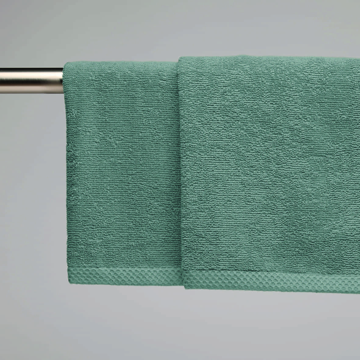 essuie-mains coton peigné LT - Oasis Vert bouteille - 2 x (45 x 45 cm) – Image 2