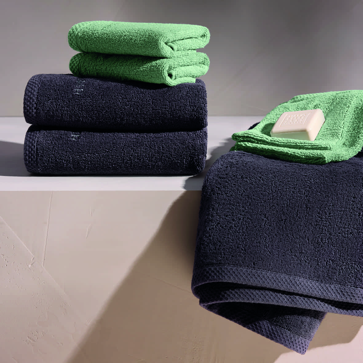 Serviette coton peigné LT - Oasis Gris foncé - 2 x (50 x 100 cm) – Image 3