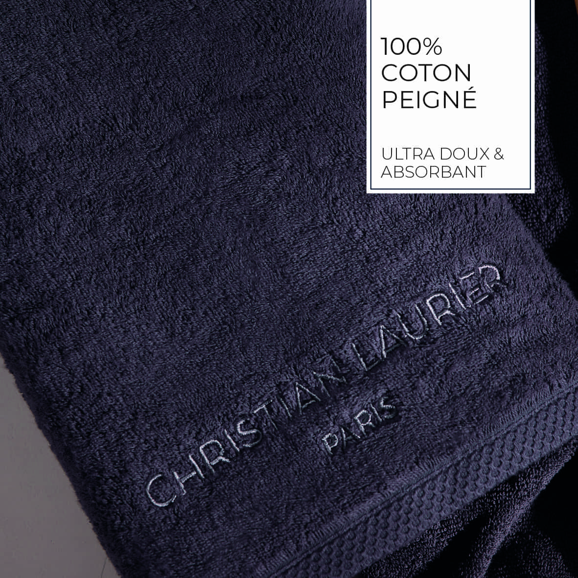 Drap de bain coton peigné LT - Oasis Gris foncé - 100 x 150 cm – Image 4