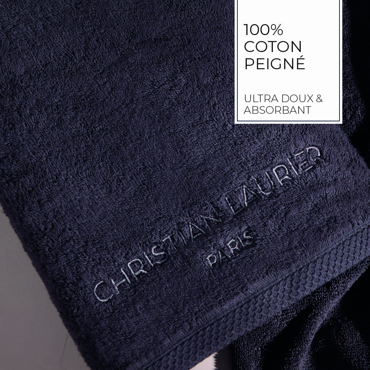 Serviette + drap de bain coton peigné LT - Oasis Gris foncé - 2 x (50 x 100 cm) + 2 x (70 x 140 cm) – Image 4