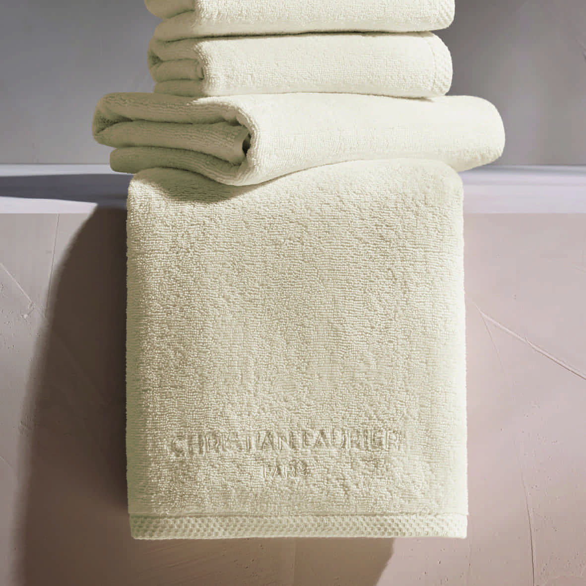 Drap de bain coton peigné LT - Oasis Ivoire - 2 x (70 x 140 cm) – Image 2