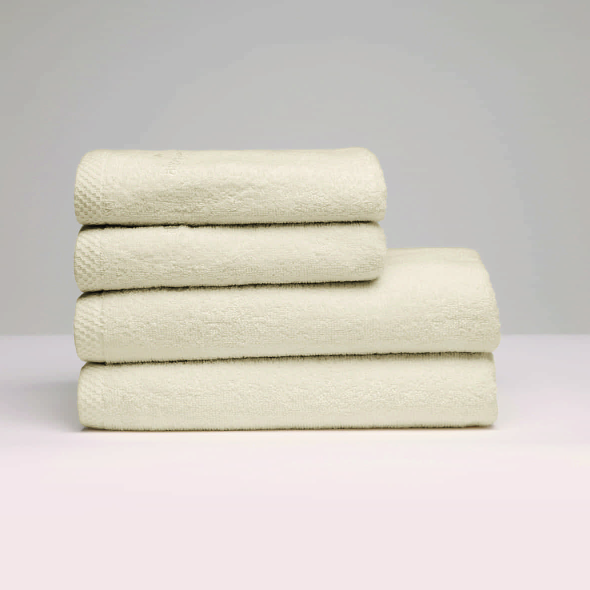 Serviette + drap de bain coton peigné LT - Oasis Ivoire - 2 x (50 x 100 cm) + 2 x (70 x 140 cm)