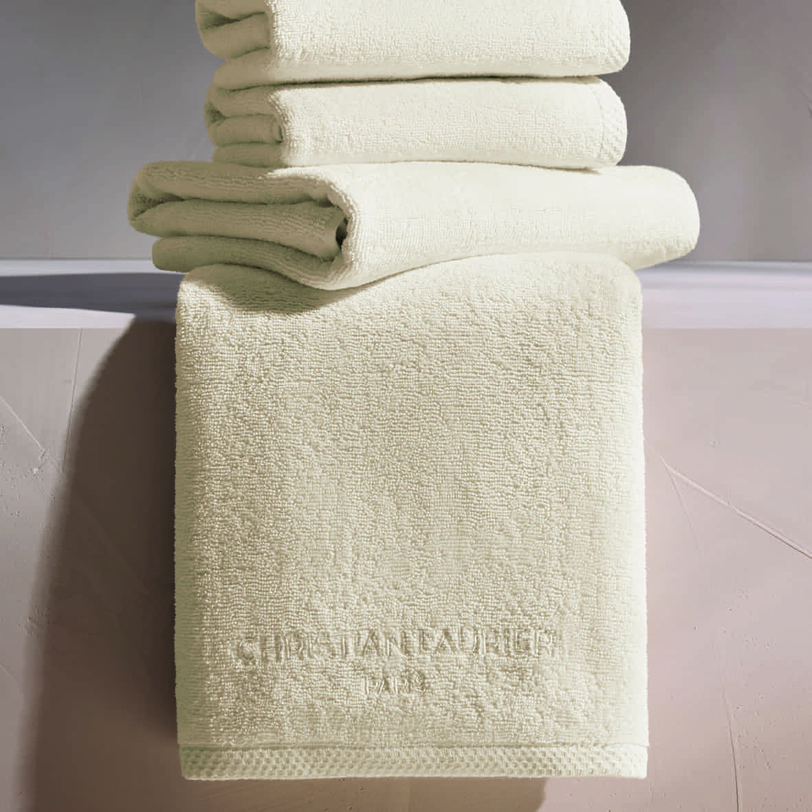 Tapis de bain coton - design 18 Ivoire - 50 x 70 cm – Image 2