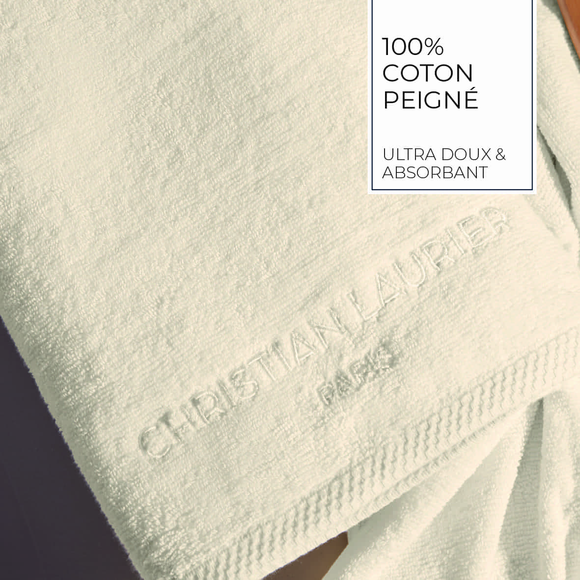 Tapis de bain coton - design 19 Ivoire - 60 x 100 cm – Image 4