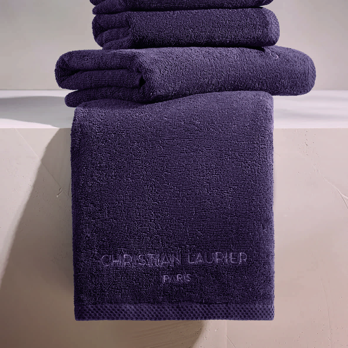 Drap de bain coton peigné LT - Oasis Mauve - 2 x (70 x 140 cm) – Image 2