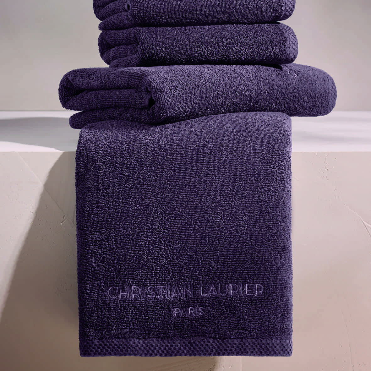 Drap de bain coton peigné LT - Oasis Mauve - 100 x 150 cm – Image 3