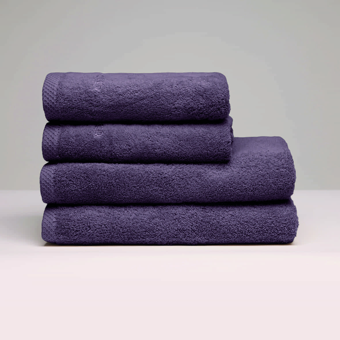 Serviette + drap de bain coton peigné LT - Oasis Mauve - 2 x (50 x 100 cm) + 2 x (70 x 140 cm)