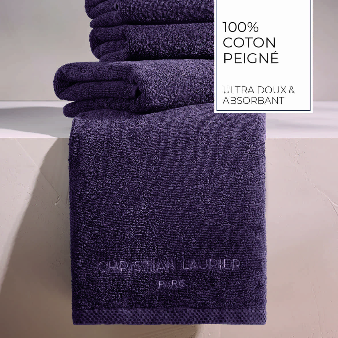 Tapis de bain coton - design 18 Mauve - 50 x 70 cm – Image 4