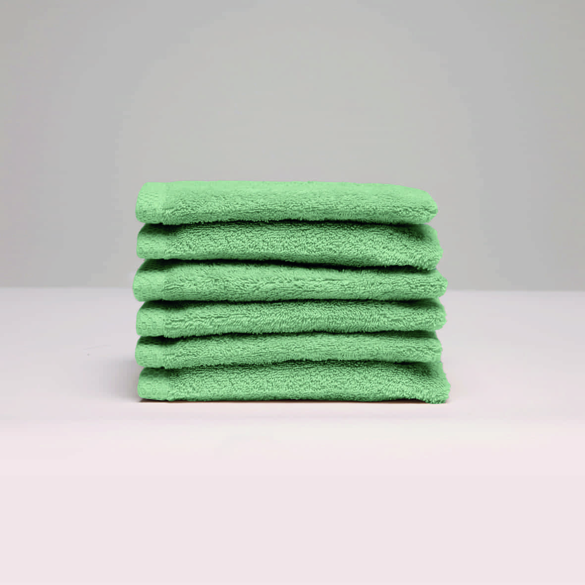 Gant de toilette coton peigné LT - Oasis Vert sauge - 6 x (15 x 21 cm)