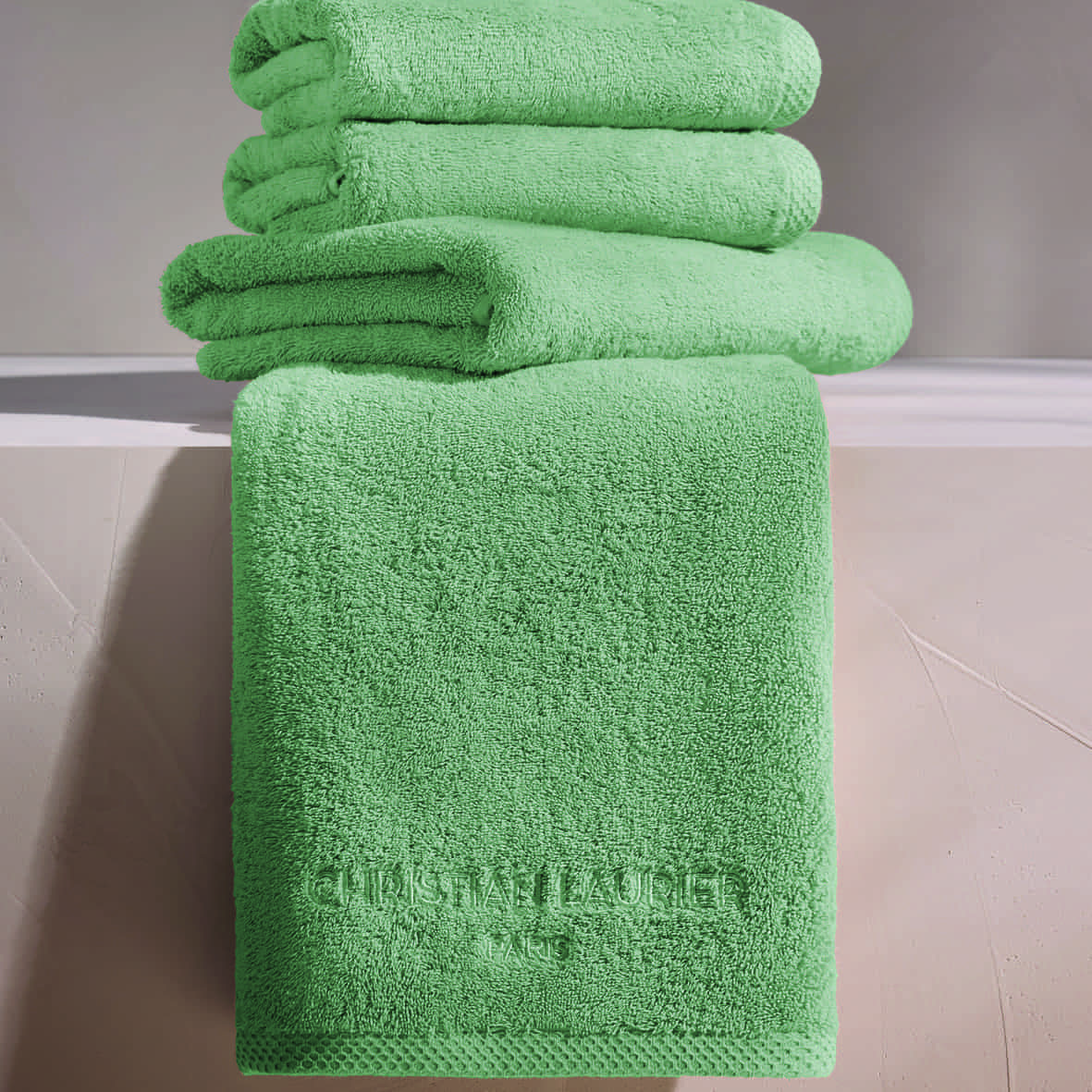 Serviette d'invité coton peigné LT - Oasis Vert sauge - 4 x (30 x 30 cm) – Image 2