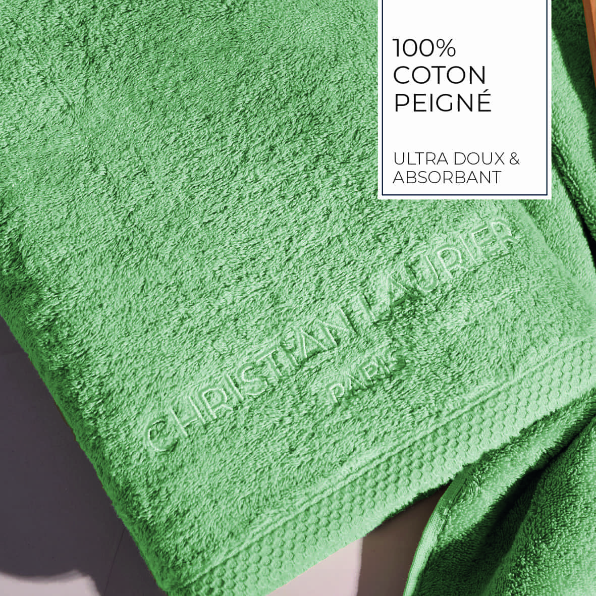 Serviette coton peigné LT - Oasis Vert sauge - 2 x (50 x 100 cm) – Image 4