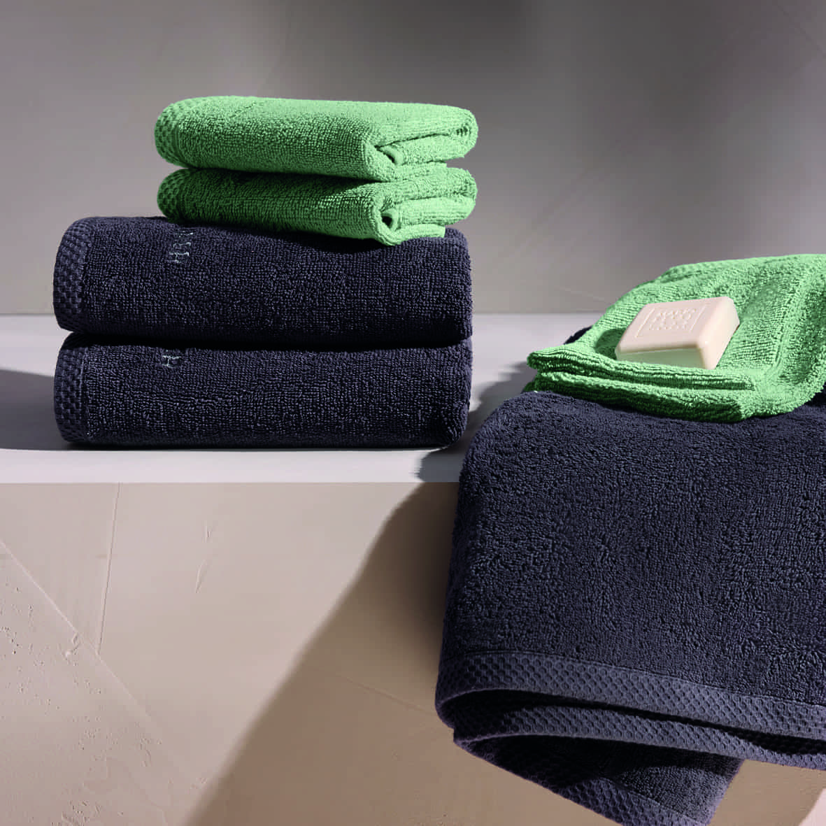 Serviette coton peigné LT - Oasis Vert sauge - 2 x (50 x 100 cm) – Image 3