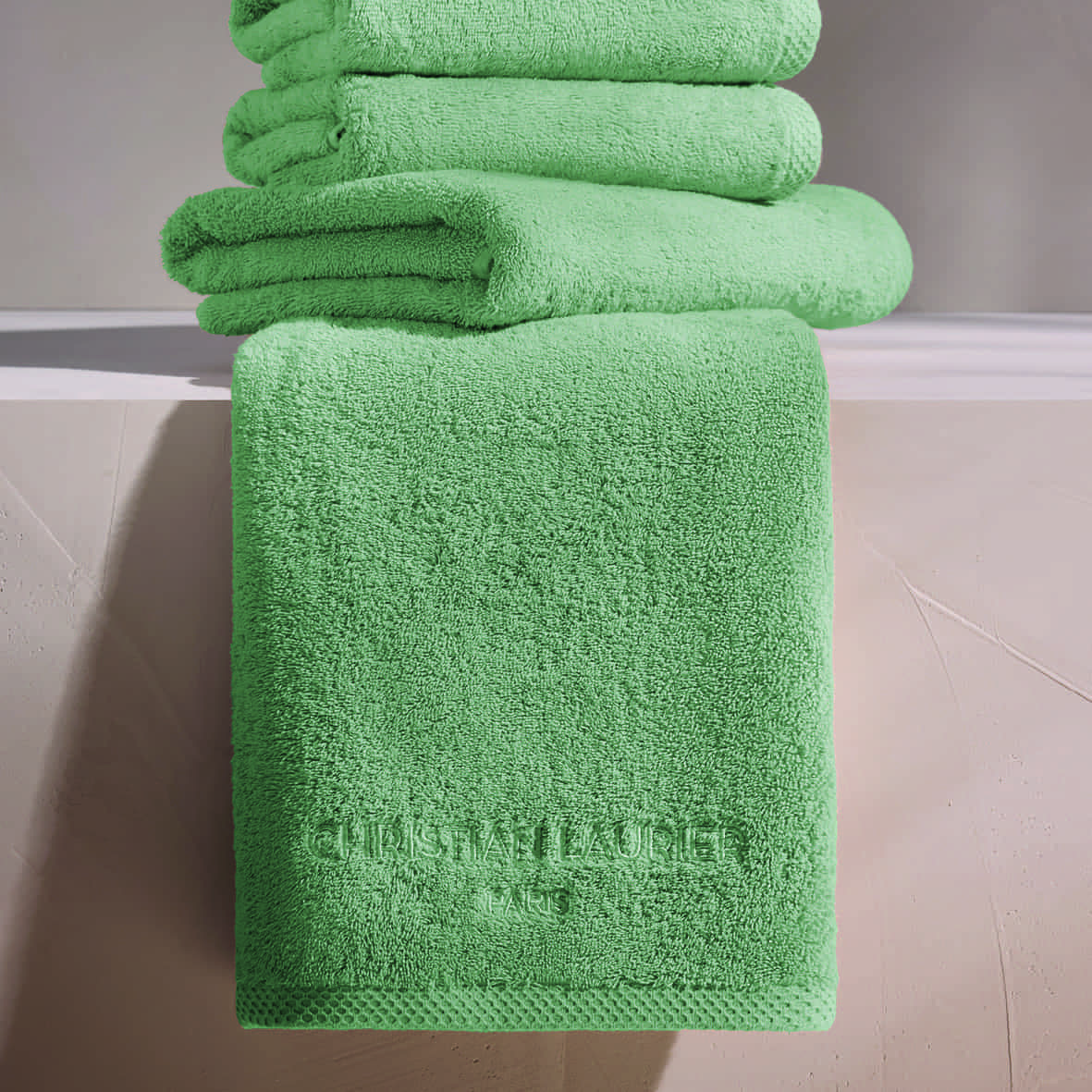 Drap de bain coton peigné LT - Oasis Vert sauge - 2 x (70 x 140 cm) – Image 2