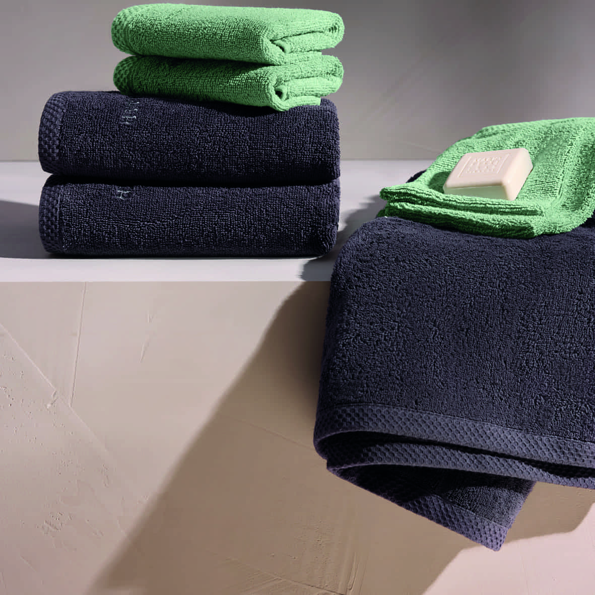 Tapis de bain coton - design 18 Vert sauge - 50 x 70 cm – Image 3