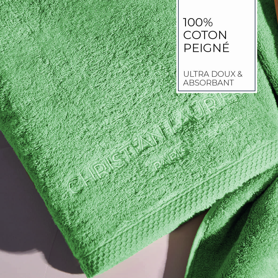 Tapis de bain coton - design 19 Vert sauge - 60 x 100 cm – Image 4