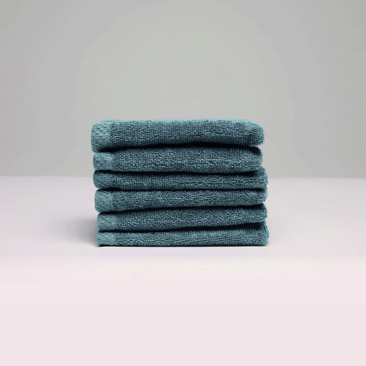 Gant de toilette coton peigné LT - Oasis Bleu de Prusse - 6 x (15 x 21 cm)