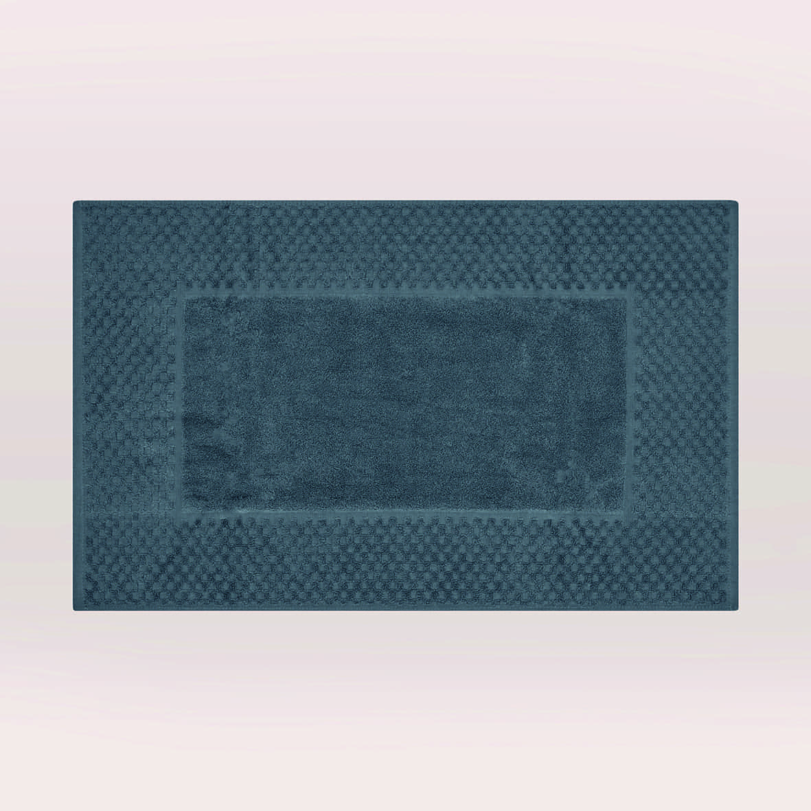 Tapis de bain coton - design 18 Bleu de Prusse - 50 x 70 cm