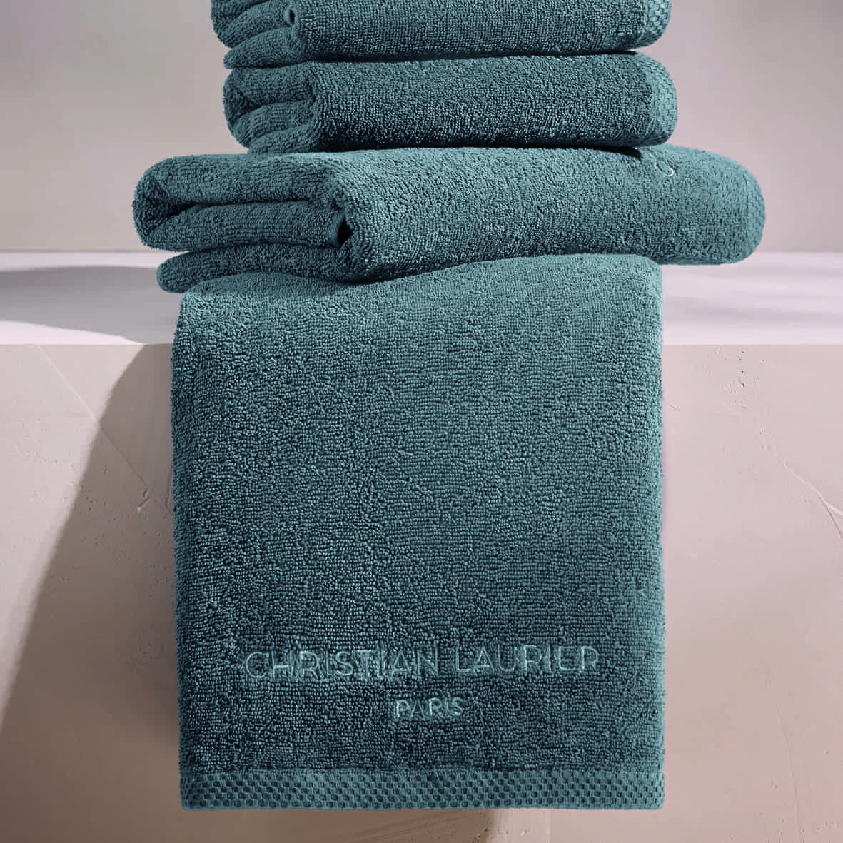 Tapis de bain coton - design 18 Bleu de Prusse - 50 x 70 cm – Image 2