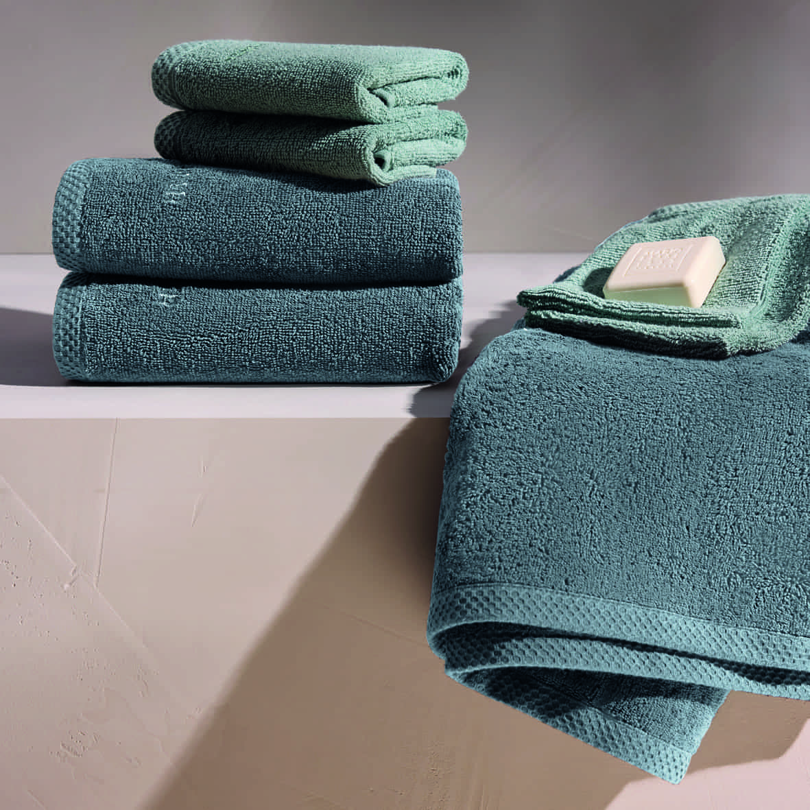 Tapis de bain coton - design 18 Bleu de Prusse - 50 x 70 cm – Image 3