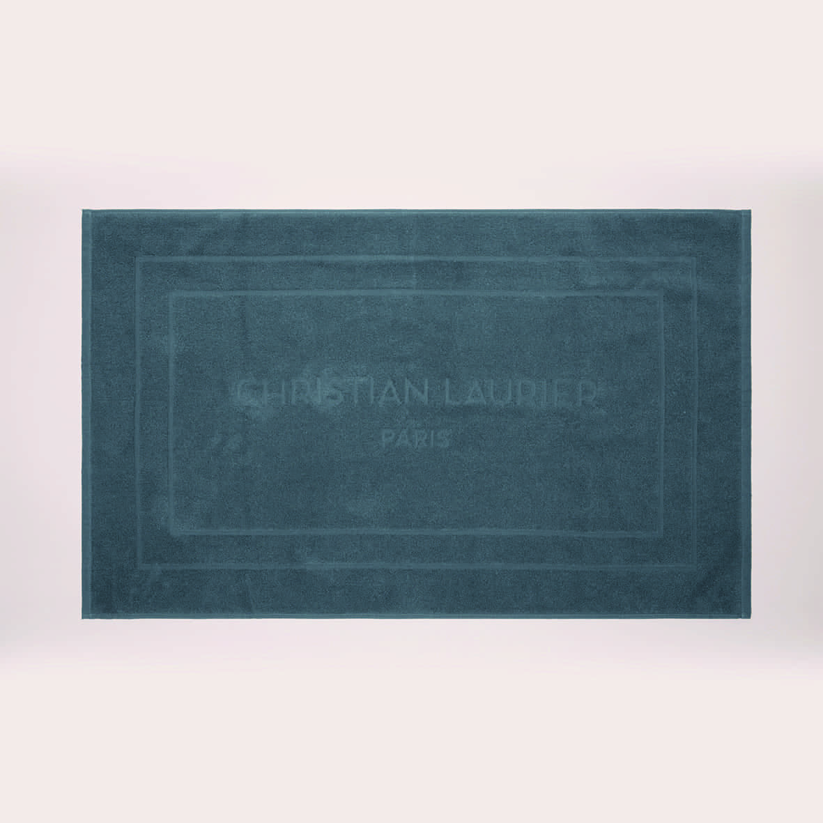 Tapis de bain coton - design 19 Bleu de Prusse - 60 x 100 cm