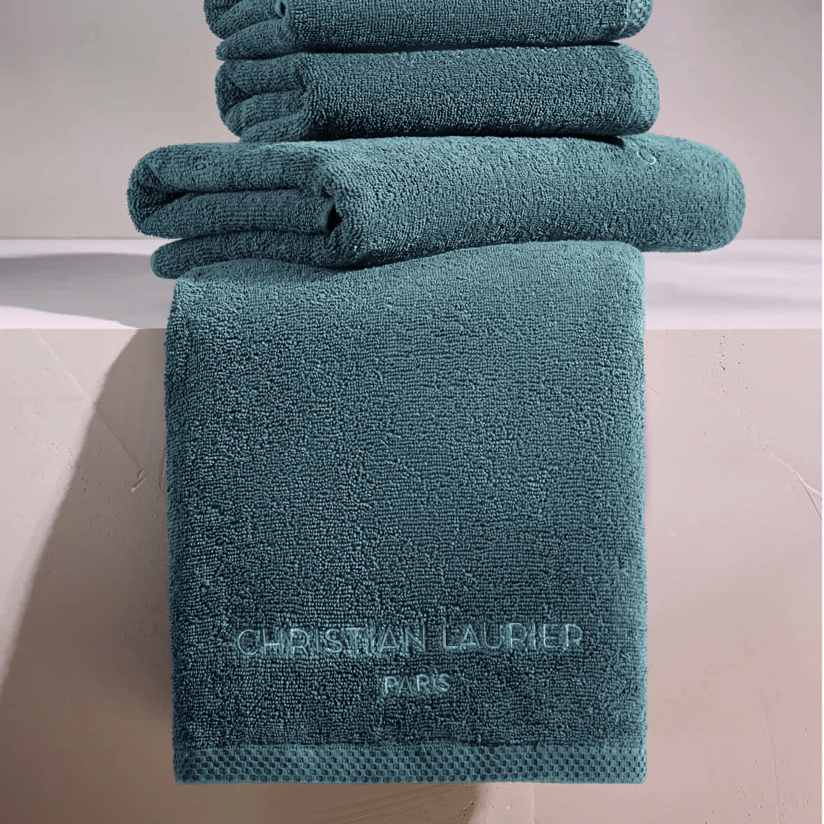 Tapis de bain coton - design 19 Bleu de Prusse - 60 x 100 cm – Image 3