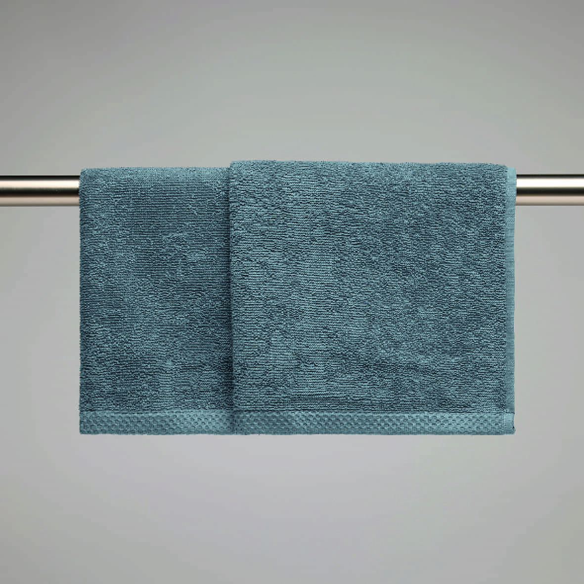 essuie-mains coton peigné LT - Oasis Bleu de Prusse - 2 x (45 x 45 cm)